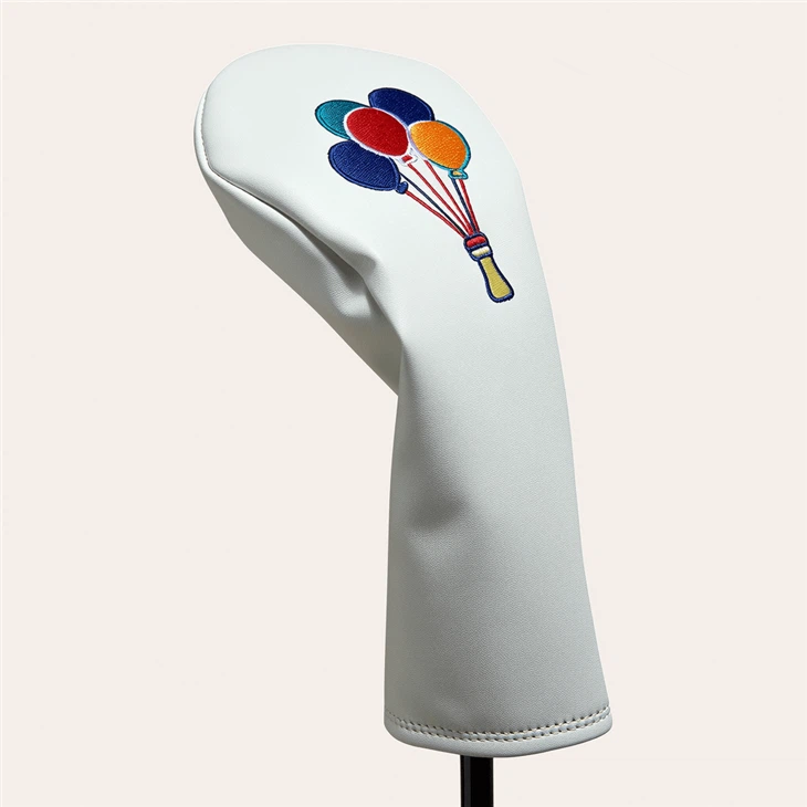 Niestandardowy design miękki kierowca golfowy hafty haftowe logo pu skórzany klub golfowy Covers