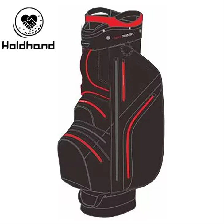 Inteligentny wózek golfowy oferujący organizację klubu na 15-poziomach, miejsce do odpoczynku, hybrydowy układ kieszeni, chłodziarkę do napojów, ergonomiczny system przenoszenia i szybko-rozmieszczaną osłonę pogodową – model dla wszystkich płci.