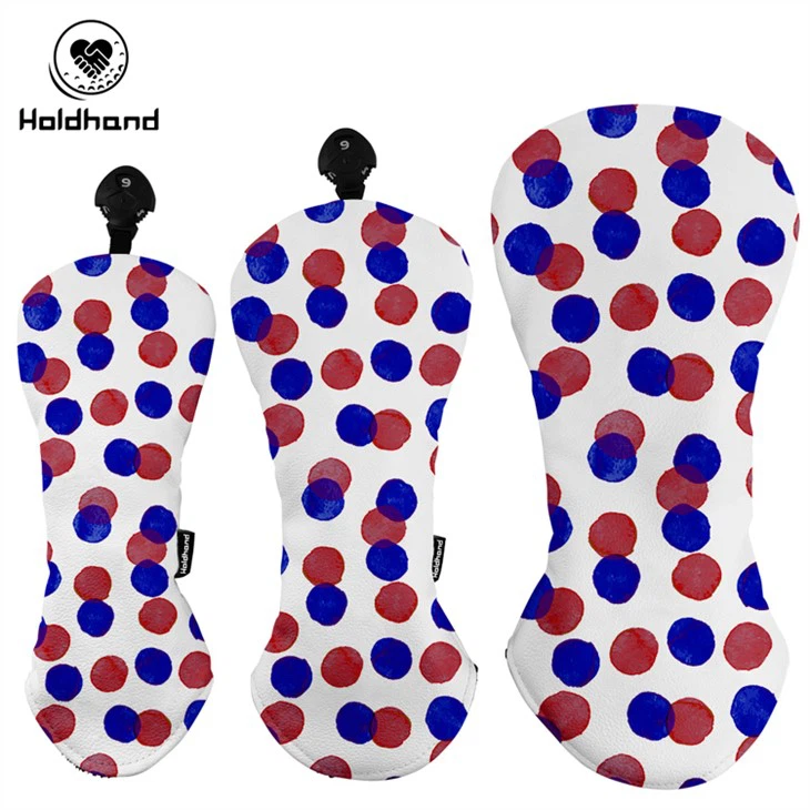 Circle Point Design Golf Headcovers,Golf Driver Covers Fairway Drewniany pokrowiec Hybrydowy pokrowiec na głowę Skóra 1,3,5 Drewno