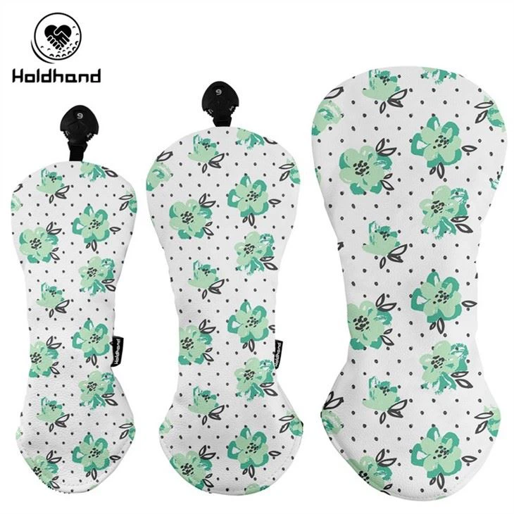 HIGH QUALITY PU LEATHER Golf HEADCOVERS Color Flower Printing Design