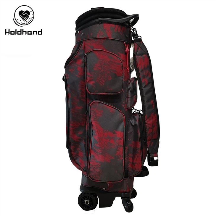 Multi Function Black Red Water-resistant Polyester Custom Design Golf Bags Golf Cart Bag