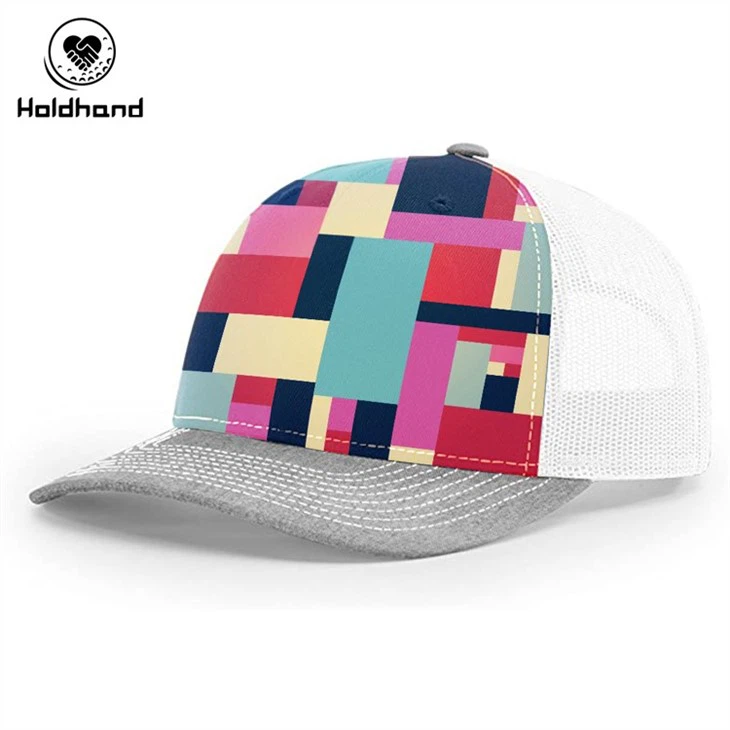 Combination Color Blocks Printing Dad Hat Baseball Cap Adjustable Polo Trucker Unisex Style Headwear Adjustable